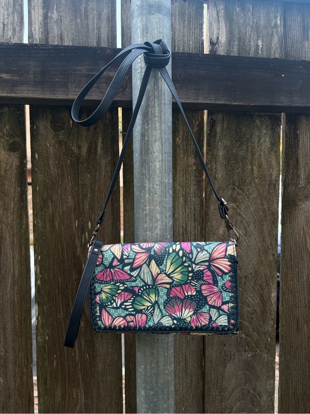 Sakroots Butterfly Print Crossbody Bag/ Wristlet